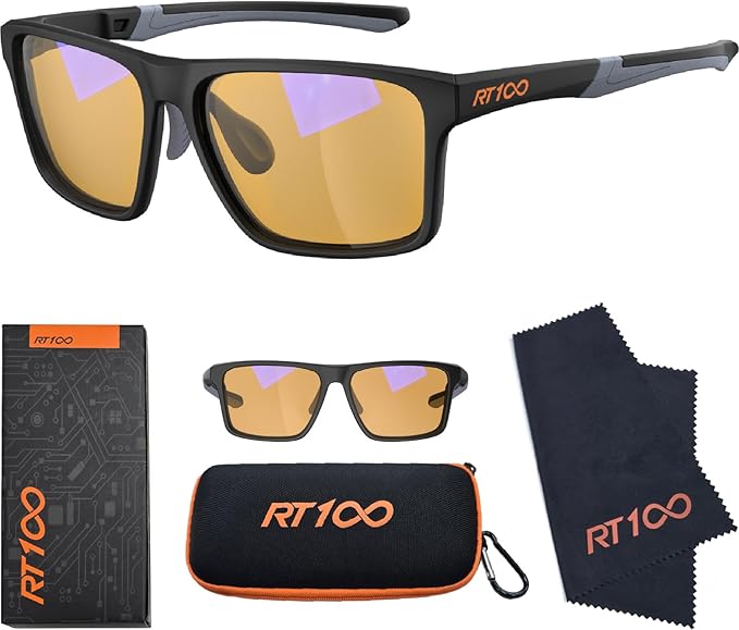 HD Premium Gaming and Computer Screen Yellow Tint Glasses Blue Light Blocking 86% Reduce Glare Anti Eyestrain