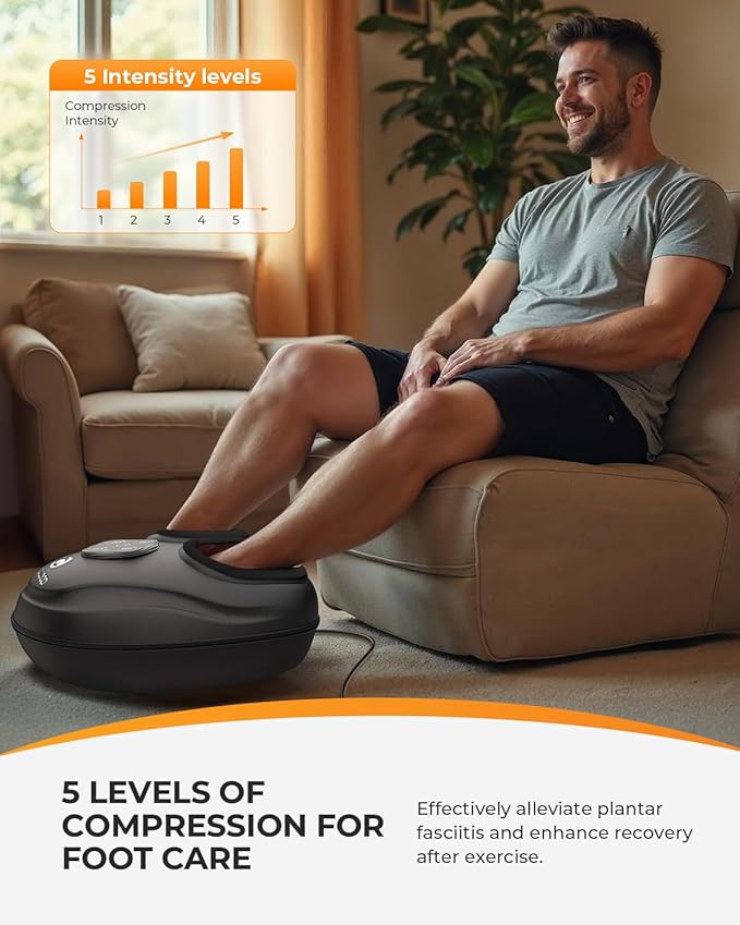 Upgraded Foot Massager with Heat, FSA Eligible Shiatsu Feet Massager for Plantar Fasciitis, Foot Warmer with Kneading, Rolling, Compression, Gifts for Women Men Mom Dad