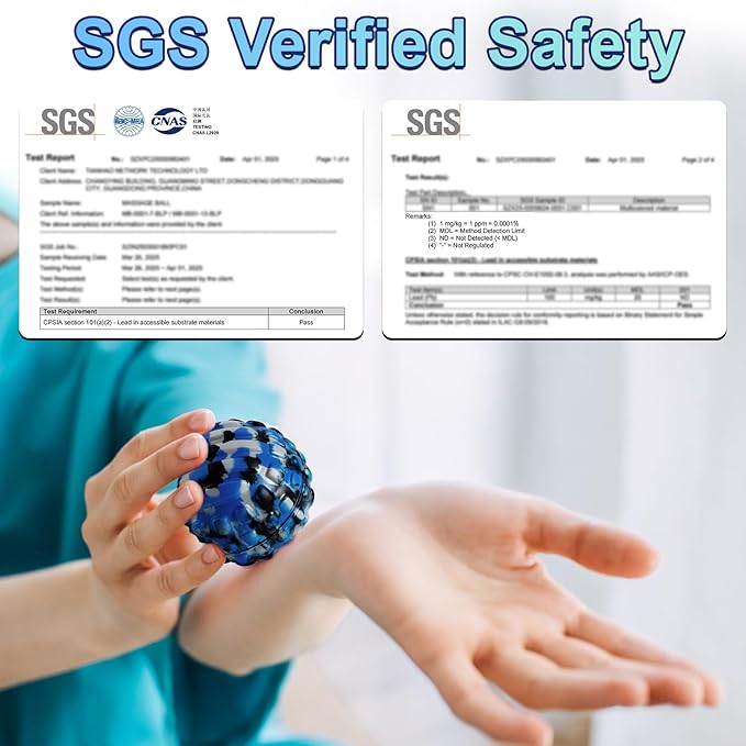 Deep Tissue Massage Ball for Exercise & Recovery - SGS Certification - Targets Back, Shoulder, Legs&Feet - Relieves Muscle Knots, Joint Pain&Tightness, Pressure Point Therapy- Myofascial Release Ball