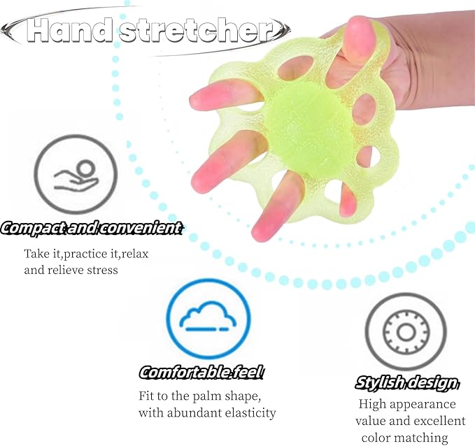 DEEYOTA Finger Exerciser and Hand Strengthener Rehab,Exercise Squeeze Ball for Hands