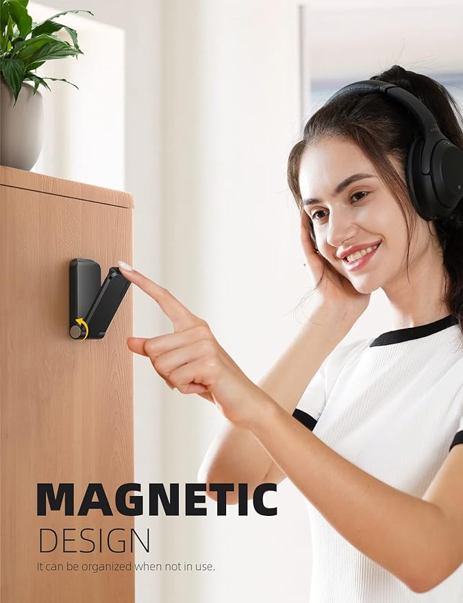 Lamicall Headphone Stand, Sticky Headset Hanger - 2 Pack Adhesive Headphone Holder Hook Mount, Headset Holder Clip Under Desk, Earphone Clamp for Airpods Max, HyperX, Sennheiser, Black