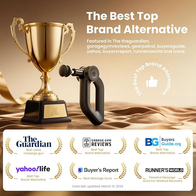 BOB AND BRAD D6 Pro Massage Gun Deep Tissue Percussion with 16mm Amplitude, Professional Muscle Massager for Athletes Pain Relief, Quiet Electric Back Massager, Gifts for Him