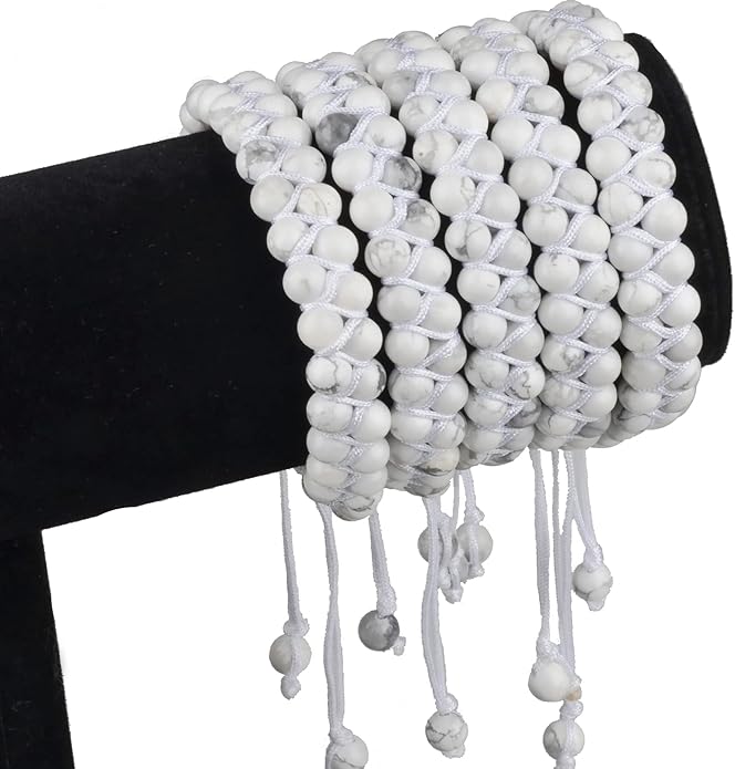 MASSIVE BEADS Double Layer Natural Chakra Healing Power Crystals Macrame Bracelet Yoga Stone Beads Gemstone Meditation Relax Anxiety Bangle for Unisex Women Men