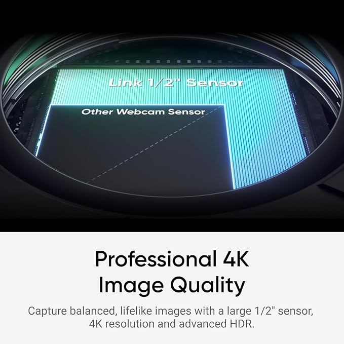 Insta360 Link 2 White - PTZ 4K Webcam for PC/Mac, 1/2" Sensor, AI Tracking, HDR, AI Noise-Canceling Mic, Gesture Control for Streaming, Video Calls, Gaming, Works with Zoom, Teams, Twitch & More