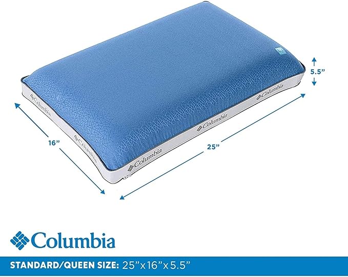Columbia Cooling Gel Memory Foam Pillow - Comfortable and Supportive with Cooling & Breathable Features - Removable Washable Cover, King