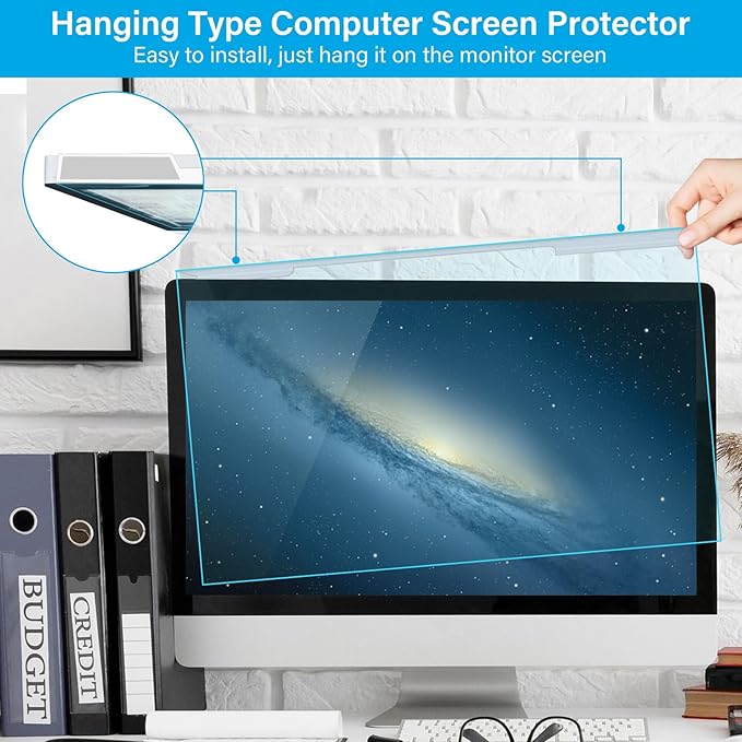 MOSISO 25-27 inch Computer Blue Light Blocking Screen Protector Anti-UV Eye Protection Filter Film Panel for Diagonal 25,25.5,26.5,27 inch 16:9 Widescreen Desktop PC LED Monitor(25x16.34 inch/LxW)