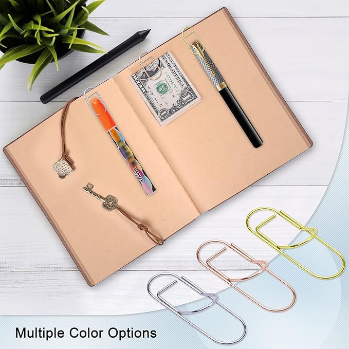 Wisdompro Pen Clip, 12 Pack Stainless Steel Pencil Clip Holder for Notebook, Books, Journal, Clipboard, Paper, etc. - Fits Almost Any Pen Size (Silver)