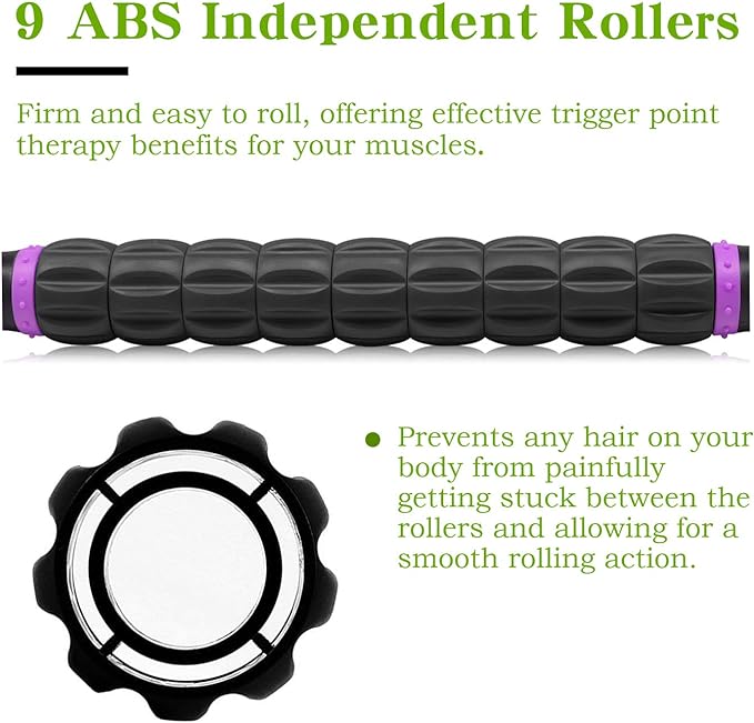 Muscle Roller, Massage Roller Stick for Athletes, Help Reducing Muscle Soreness Cramping Tightness Leg Arms Back Calves Muscle Massager