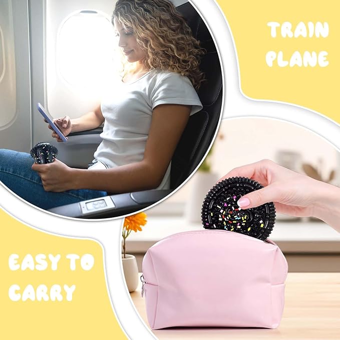 Sticky Cookie Squishies Fidget Toys Adults, Squeeze Toys Sensory Toys for Kids with Autism, Stress Balls for Adults Fidgets Birthday Gifts Party Favors for Kids(1 Pack Large Black)