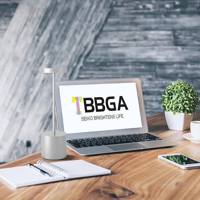 Cordless Table Lamps Set of 2, 5000mAh Rechargeable Battery Powered Lamp, 3 Color Stepless Dimming LED Table Lamp, Portable Table Light for Outdoor/Indoor/Restaurant/Home. (Silver)