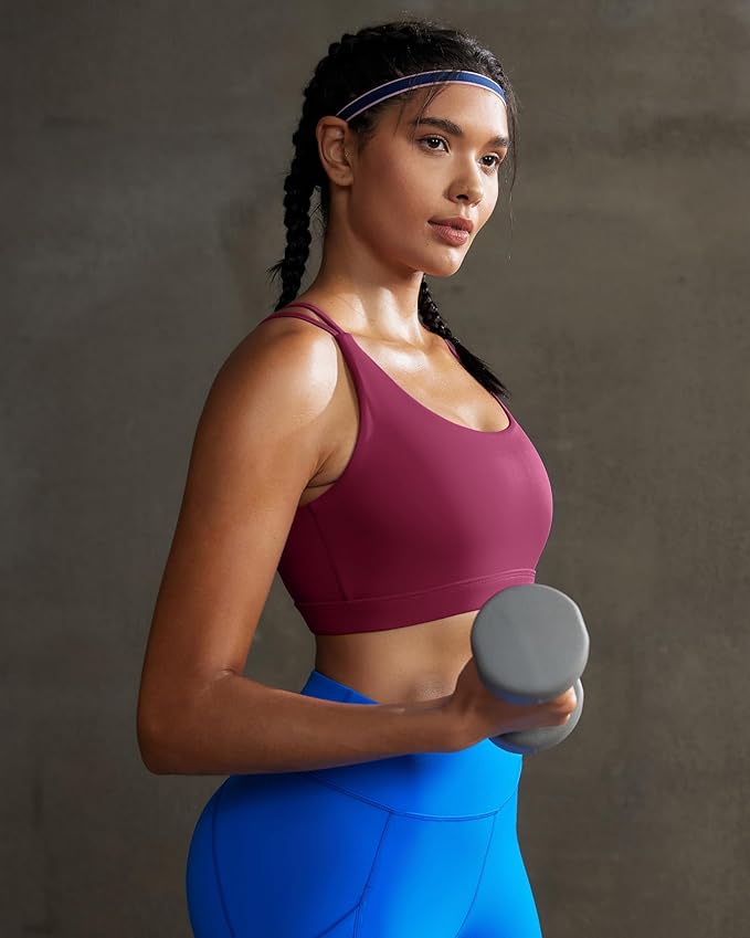 RUNNING GIRL Sports Bras for Women,Padded Sports Bra Tank Top Sexy Crisscross Back High Impact Longline Workout Yoga Bra