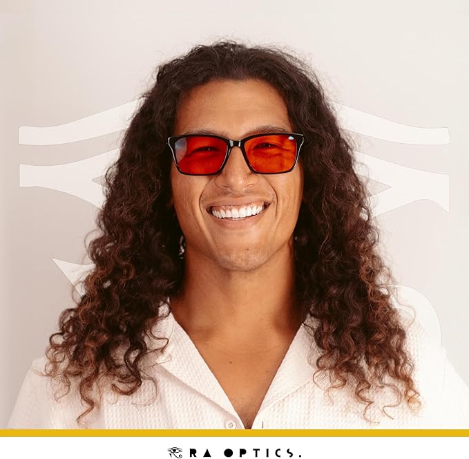 Ra Optics Maxwell Frame with Sunset Lenses - Science-Based Blue Light Glasses Increase Sleep Quality - Premium Glasses for Men and Women Block Blue Light From Screens