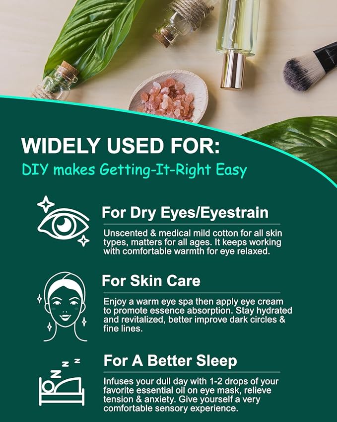 16 Packs Steam Eye Masks for Dry Eyes, Self Heating Warm Compress for Eyes Fatigue & Puffiness Relief, Disposable Heated Eye Mask Travel Essentials, Spa Relaxation Set for Women Christmas, Unscented