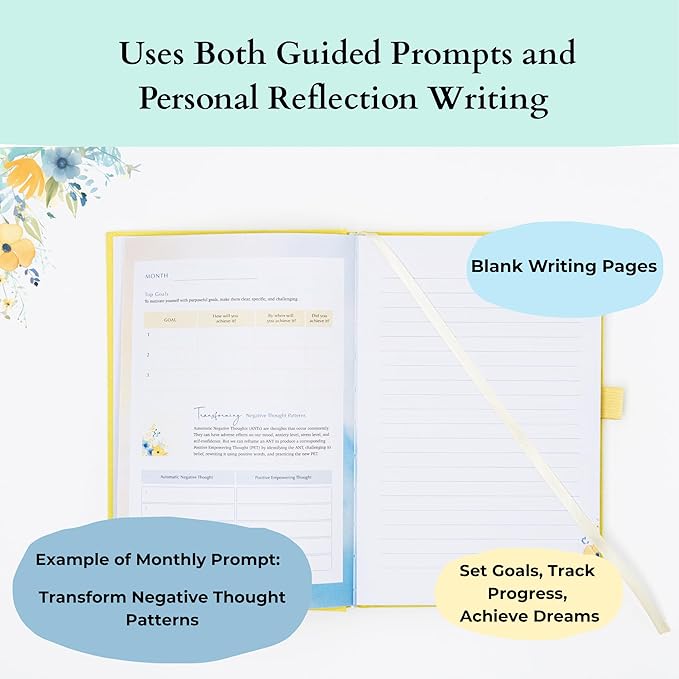 Self Care Journal for Women | 12 Guided Months of Self-Love with Daily Prompts for Better Mental Health and Gratitude | Anxiety Relief Gift