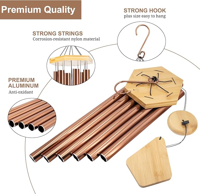 Wind Chimes Outdoor Large Deep Tone, 36 Inches WindChimes Outdoor Memorial Wind Chime for Mom/Housewarming/Christmas, Windchime for Outside Garden, Patio, Home Decor