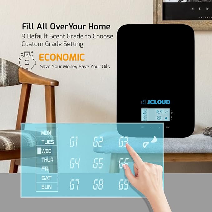 JCLOUD Upgrade Smart Scent Air Machine for Home, Cold Air Technology Waterless Essential Oil Diffuser | Cover Up to 2000 Sq. Ft | Aromatherapy Diffuser for Large Room, Office