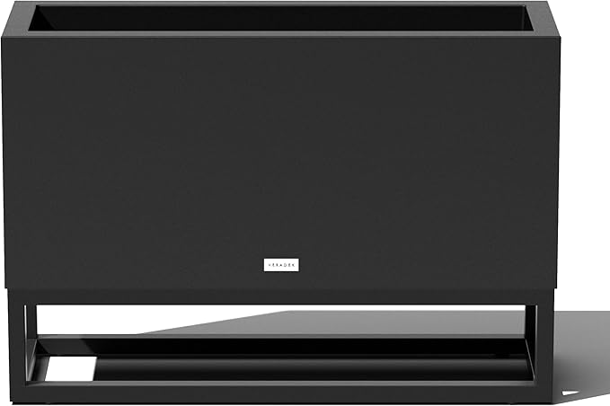 Veradek Block Series Raised Long Box Planter for Patio & Garden | Durable All-Weather Use with Aluminum Stand | Modern Décor for Herbs, Flowers