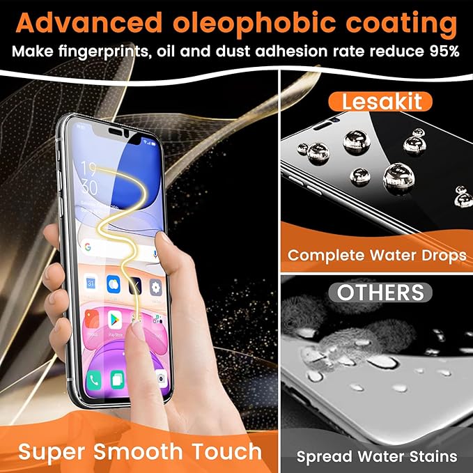 3+3 Pack Privacy Screen Protector for iPhone 11 6.1-Inch with 3 Pack Camera Lens Protector, Anti Spy Tempered Glass Film 9H Hardness Bubble Free Case Friendly