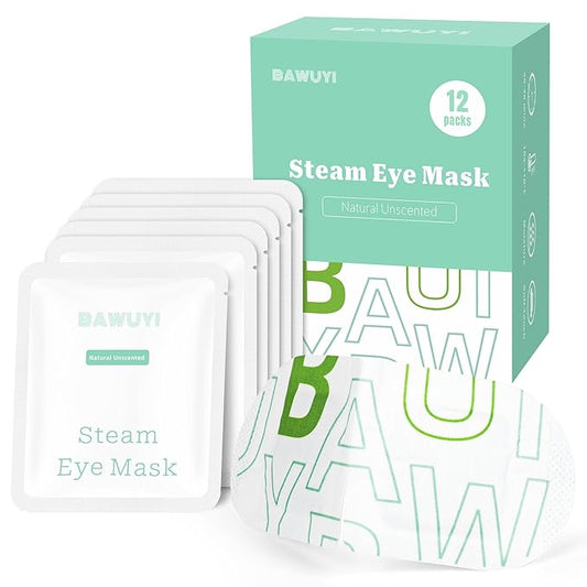 12 Packs Self Heating Eye Masks for Dry Eyes Disposable Heated Eye Mask Warm Compress Sleep Mask Stress Relief Travel Ready Relaxation Unscented