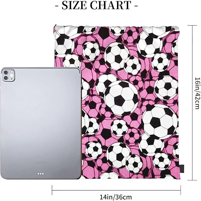 Soccer Drawstring Backpack Gym String Bag Water Resistant Drawstring Sackpack Sport For Womens Mens