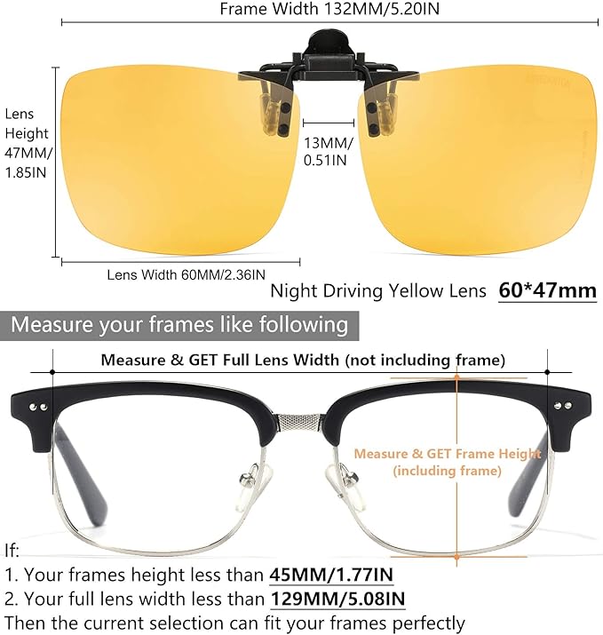 Polarized Clip-on Flip Up Metal Clip Rimless Sunglasses for Prescription Glasses