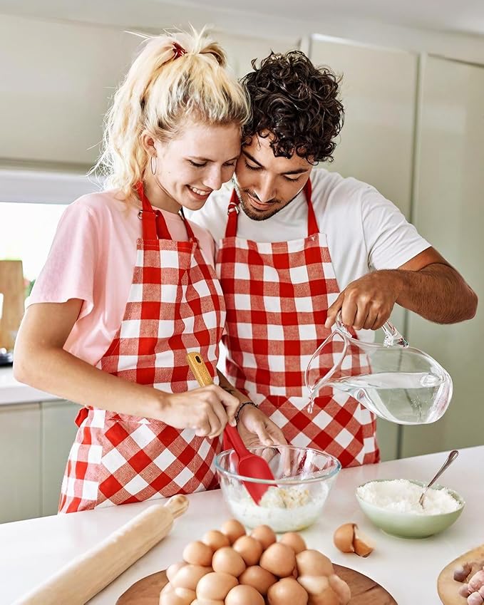 Silicone Spatula Spoon Set, Great for Mixing, Folding, Scraping, and Spreading, Sturdy BPA-Free Matte Silicone, Wooden Handle Rubber Spoonula for Nonstick Cookwares,4 Pack (RED)