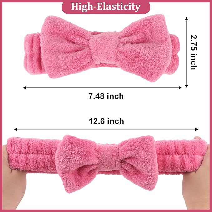 Ondder Spa Headbands Set for Women - 8 Pcs Terry Cloth Fuzzy Headbands for Skincare, Makeup Application, Face Washing and Hair Care