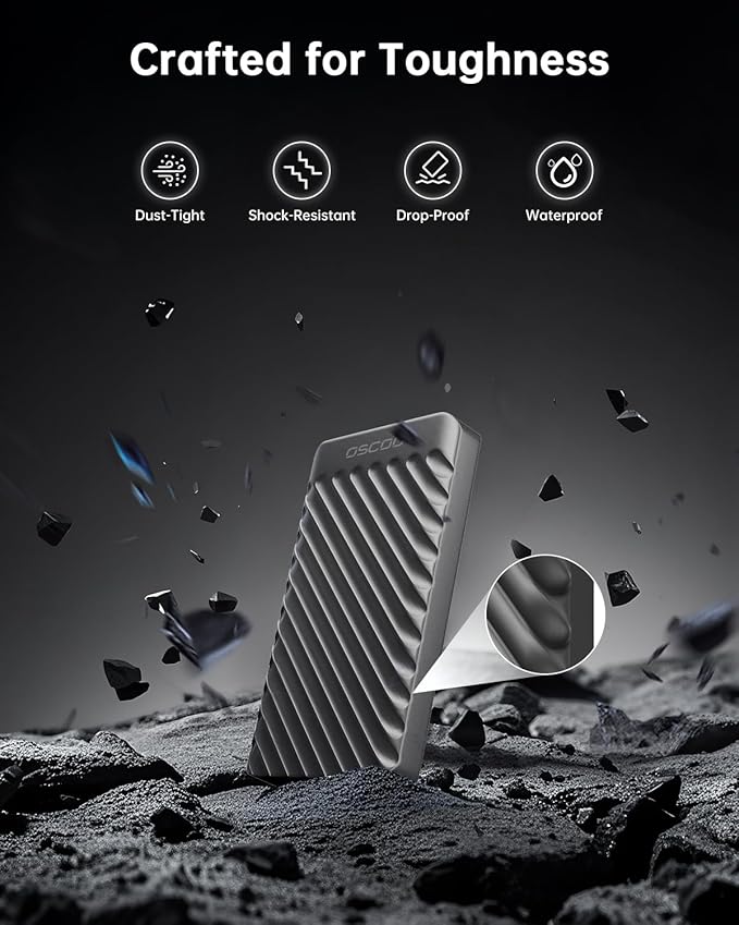 2TB Portable SSD – USB 3.2 Gen 2x2 External Solid State Drive, Up to 2000MB/s, Dual USB-C & USB-A, Compatible with Smartphones, Laptops, Tablets, Smart TVs, Cameras, Game Consoles