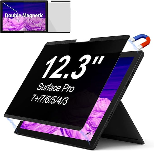 IPROKKO Privacy Screen for Surface Pro 7 Plus/7/6/5/4/(12.3 inch), Magnetic Removable Microsoft Surface Privacy Filter, Laptop Anti Glare Blue Light Screen Protector