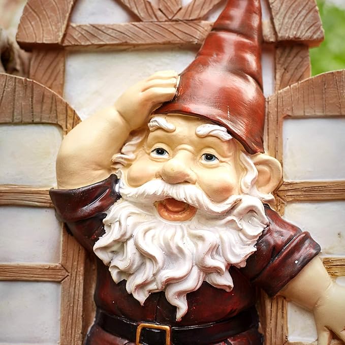 Garden Gnomes Tree Hugger, Tree Face Garden Gift, Garden Peeker Yard Art Resin, 12 inch