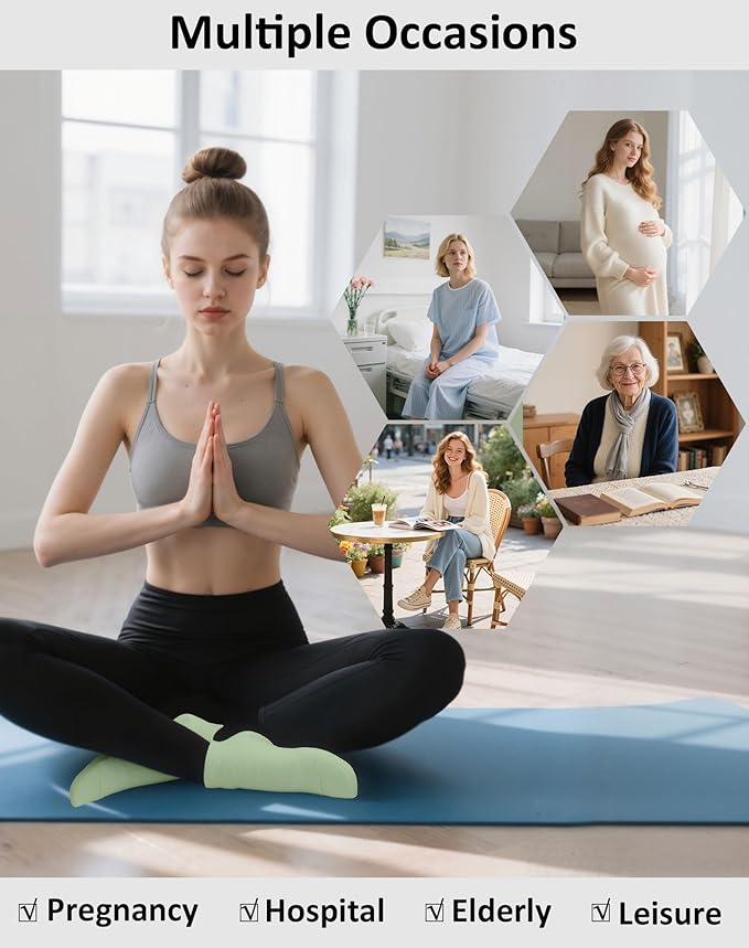 6 Pairs Pilates Socks for Women, Non Slip Yoga Socks with Grips for Barre Ballet Athletic Workout Barefoot Hospital