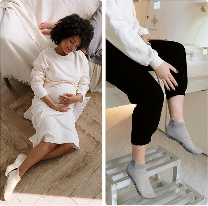 Hstyle 6 Pairs of Yoga Socks with Grips for Women and Men,Ideal for Ballet,Barefoot Workout,Pilates Grip Socks Non Slip Socks