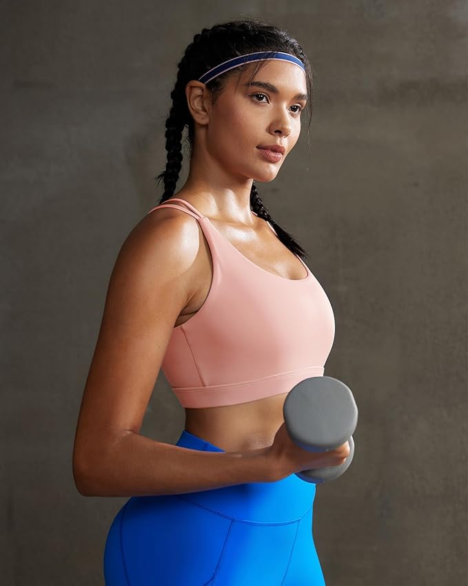 RUNNING GIRL Sports Bras for Women,Padded Sports Bra Tank Top Sexy Crisscross Back High Impact Longline Workout Yoga Bra
