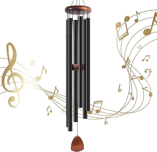60 Inch Wind Chimes for Outside. Deep Tone Large Wind Chimes with 6 Aluminum Tubes Courtyard Decoration. Windchimes Outdoor Create an Enjoyable Atmosphere & Give Mom a Gift