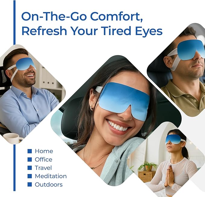 Steam Eye Mask for Dry Eyes | Self Heating Warm Compress for Eyes | Disposable Heated Eye Mask for Sleep, Spa, Travel Essentials & Relaxation Gifts for Women & Men (Unscented, 20 Pack)