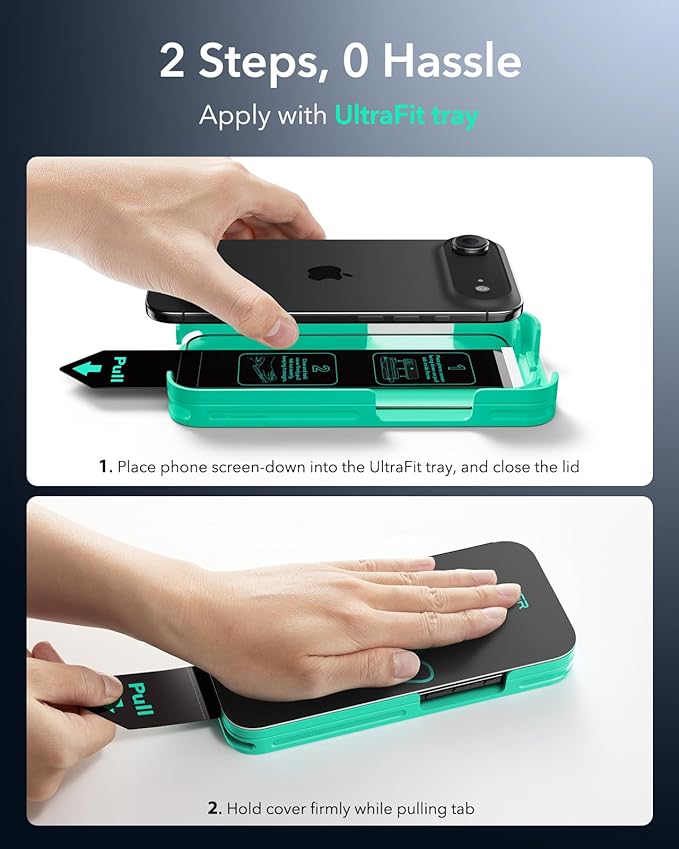 ESR 3 Pack 9H+ Glass for iPhone Air Screen Protector，[Military-Grade Shatterproof], with AR Anti-Reflective Technology, Armorite Ultra-Tough Tempered Glass for iPhone 17 Air with Ultra Fit Tray