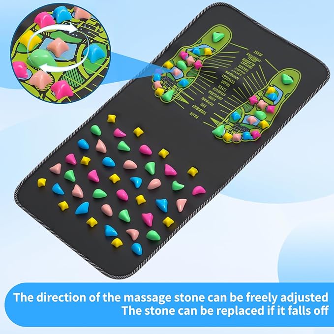 Foot Massage Acupressure Mat,Foot Therapy Anti-Fatigue Pressure Point Massage Mat and Standing and Walking Massage Pad for Stress,Pain and Fatigue Relieve（26 x 13 inches