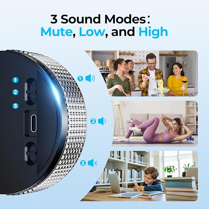 USB Rechargeable Magnetic Kitchen Timer for Cooking, Building 800mAh Battery Large Display Digital Countdown Timer, 3 Preset 5/15/25 Mins Loud Alarm for Baking Grilling Studying - Silver