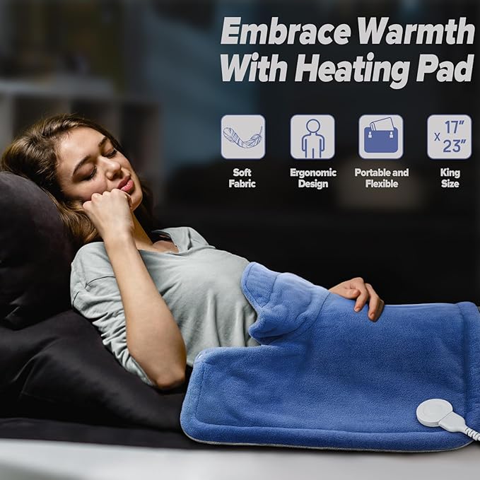 Heating pad for Neck, Back, Shoulder, Cramps Pain Relief, Gifts for Women, Men, Mom, Dad, 4 Auto-Off, Machine Washable, 6 Heat Settings, Ideal for Mother’s Day, Father’s Day, Christmas, Birthdays