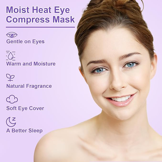 Weighted Eye Mask for Sleeping, Soft Heated Eye Mask, Moist Heat Warm Compress for Eyes, Natural Lavender & Flaxseeds Microwave Reusable Sleep Mask, Must Haves for Women Spa, Home, Office