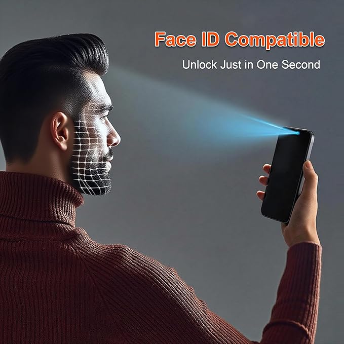 OneFish Screen Protector Privacy Compatible with iPhone 17 Pro 2 Pack 4 Way 360ｰ Anti-Spy Tempered Glass, 9H Hardness, 3D Curved Edges, Case-Friendly & Easy Installation