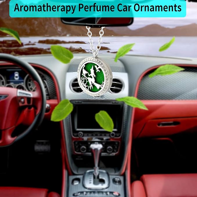 Essential Oil Diffuser Necklace for Birthday Christmas- Aromatherapy Crystal Jewelry Stainless Steel Halloween Magic Witch Locket Pendant with 24'' Chain 8 Washable Refill Pads Gift