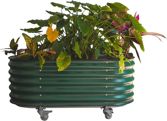 Vego garden 2 x 4 ft Self Watering Rolling Garden Bed-British Green