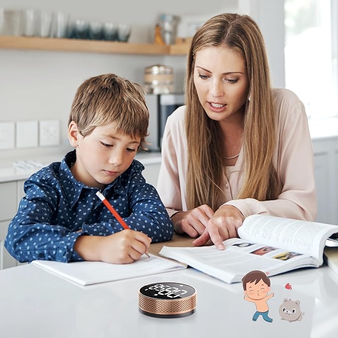 BlueSnail Kitchen Timer with LED Digital Display Smart Efficana for Home Classroom Gym Office, Volume and Brightness Adjustable Productivity Timer (Rose Gold)