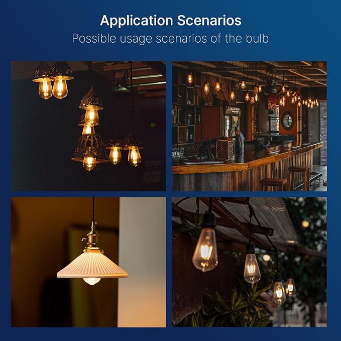 FLSNT 7W LED Edison Bulbs, 60W Equivalent, 90+ High CRI, 2700K Soft White, ST19 Vintage LED Light Bulbs, 800LM, E26 Base, Dimmable, 6 Pack