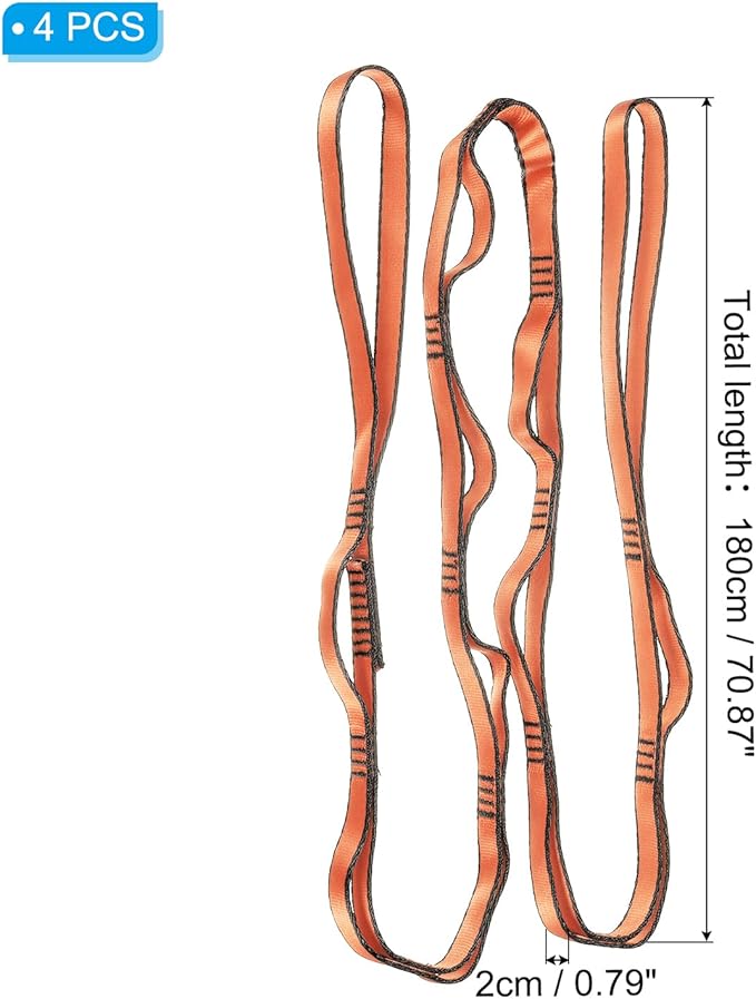 PATIKIL Daisy Chain Straps, Strong Climbing Strap Adjustable Nylon Chain Sling with Loops for Aerial Yoga Hammock Swing