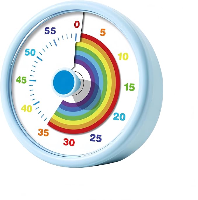 Visual Timer for Kids, 60 Minute Time Timer Kids Timer for Classroom Home Office, Countdown Timer for Cooking Teaching Working Meeting, Pomodoro Timer Kitchen Timer (Blue)