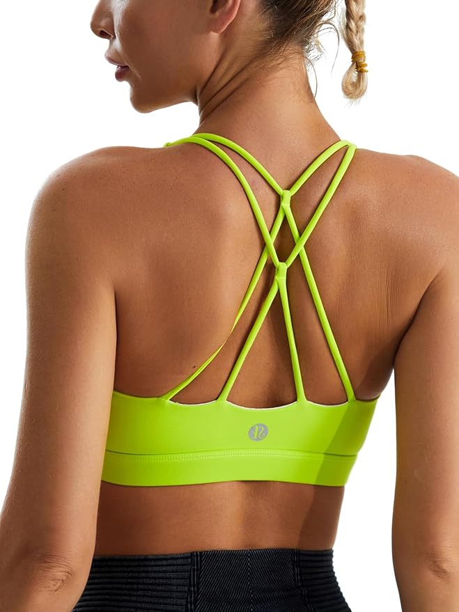 RUNNING GIRL Sports Bras for Women,Padded Sports Bra Tank Top Sexy Crisscross Back High Impact Longline Workout Yoga Bra