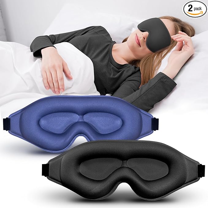 3D Advanced Eye Mask for Sleeping，Ultra Delicate Soft Skin Friendly Eye mask，100% Blackout Sleep Eye Mask for Sleep, Eyelash Extension Sleep mask， Sleeping Eye Masks for Men and Women