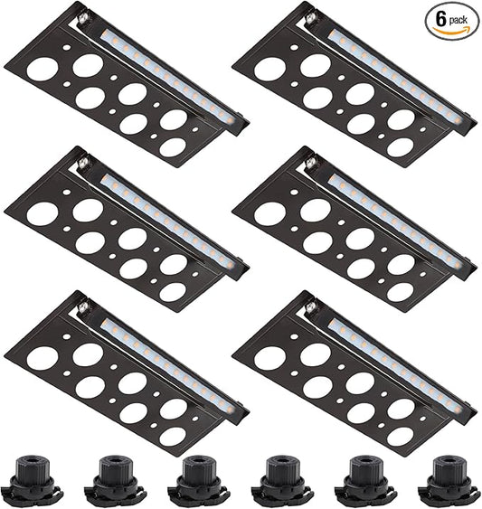 Energetic 7 Inch Retaining Wall Lights, Outdoor LED Step Lights, 4W Low Voltage Landscape Lighting, Waterproof Hardscape Lighting, 12V-24V AC/DC, 3000K Warm White, with Wire Breakers, FCC, 6 Pack